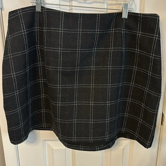Plaid Women’s 4XL Mini Dark Navy Blue Academia Buckle Hardware Side Zip Skirt - Picture 2 of 7